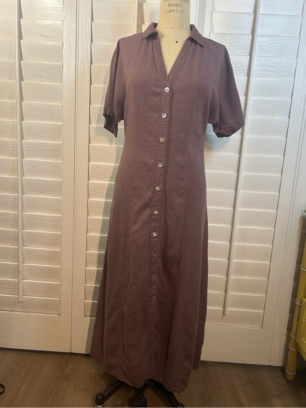 Madewell Mauve Button-Front Maxi Dress